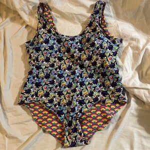 Lisa Frank X Posh Peanut Women’s Reversible Swimsuit, XXL